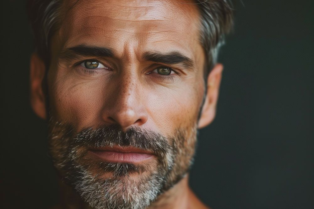 Attractive man face look